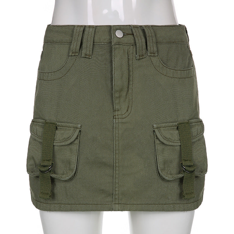 Green Denim Skirt