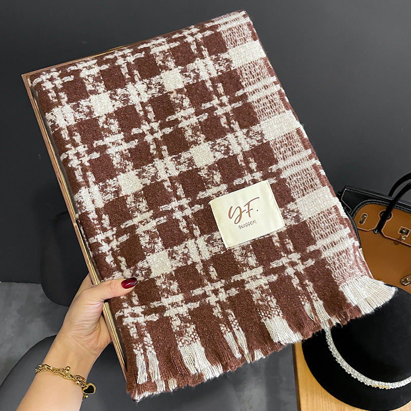YF Plaid Imitation Cashmere Scarf