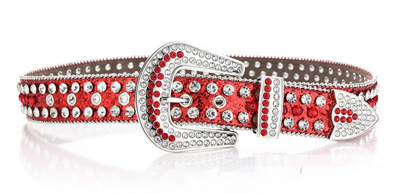 Faux Leather Bling Belt