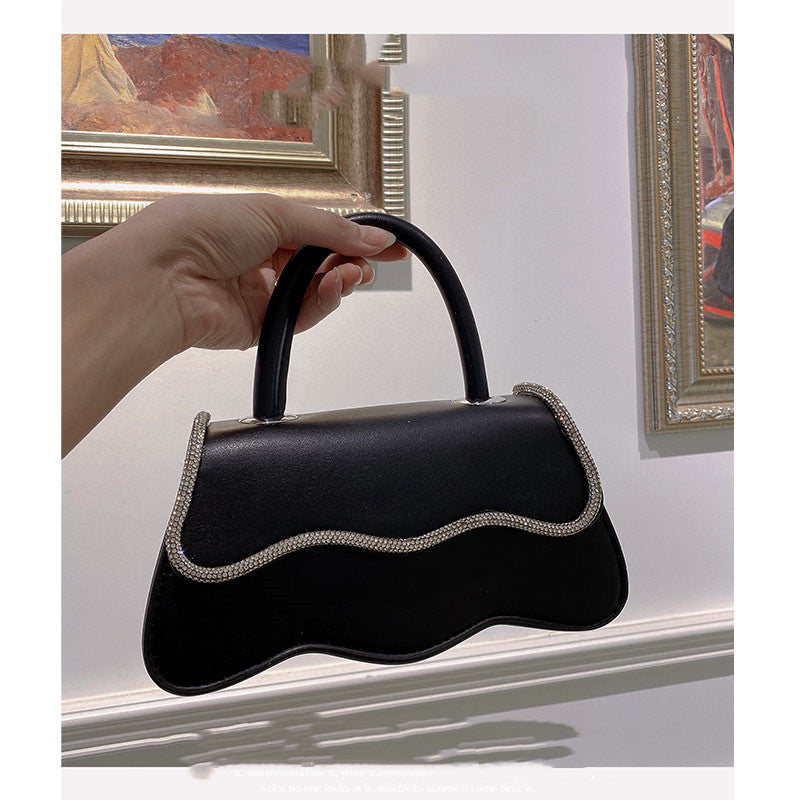 Faux Leather Diamond Handbag