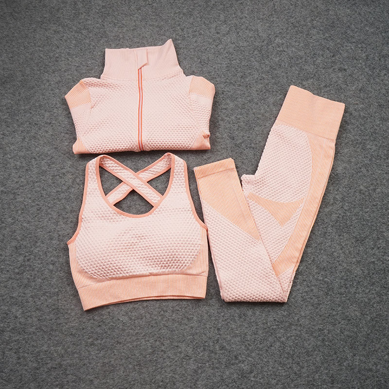 Three-piece Nylon Stretch Fitness Suit