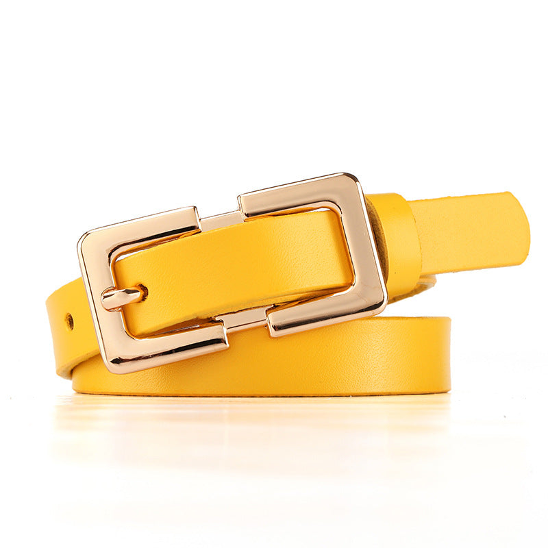 Retro Style Thin Leather Belt
