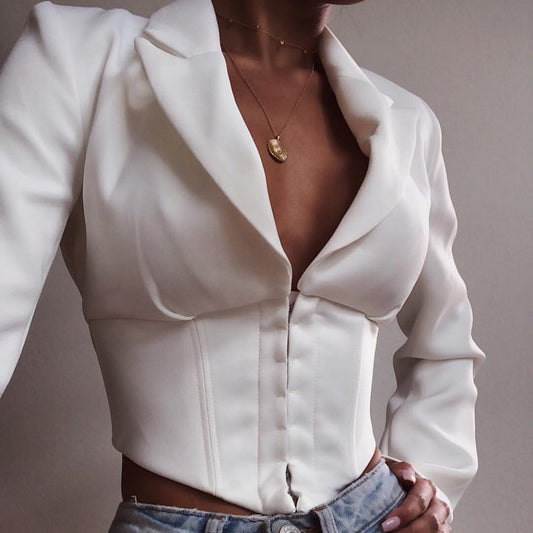 White Cardigan Blazer
