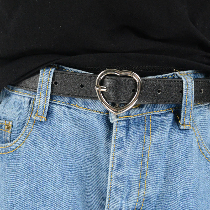Love Buckle Leather Belt