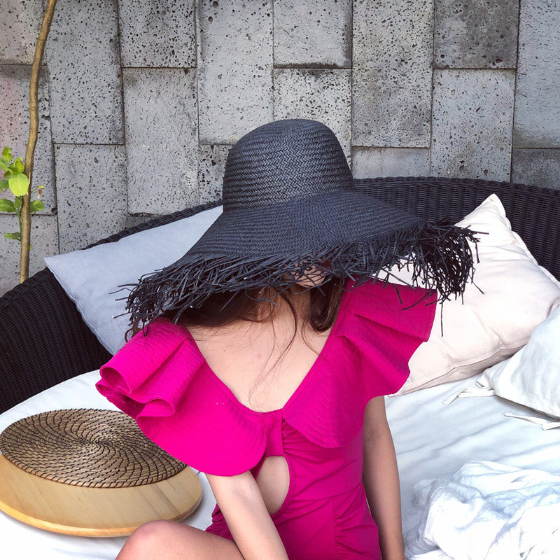 Oversized Dome Straw Beach Hat