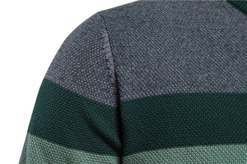 Striped Stitching Long-sleeved Sweater