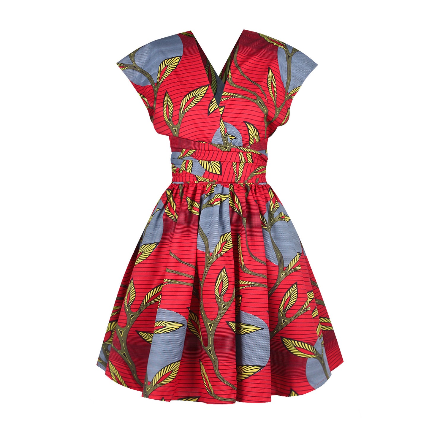 African Print Pleated Dress