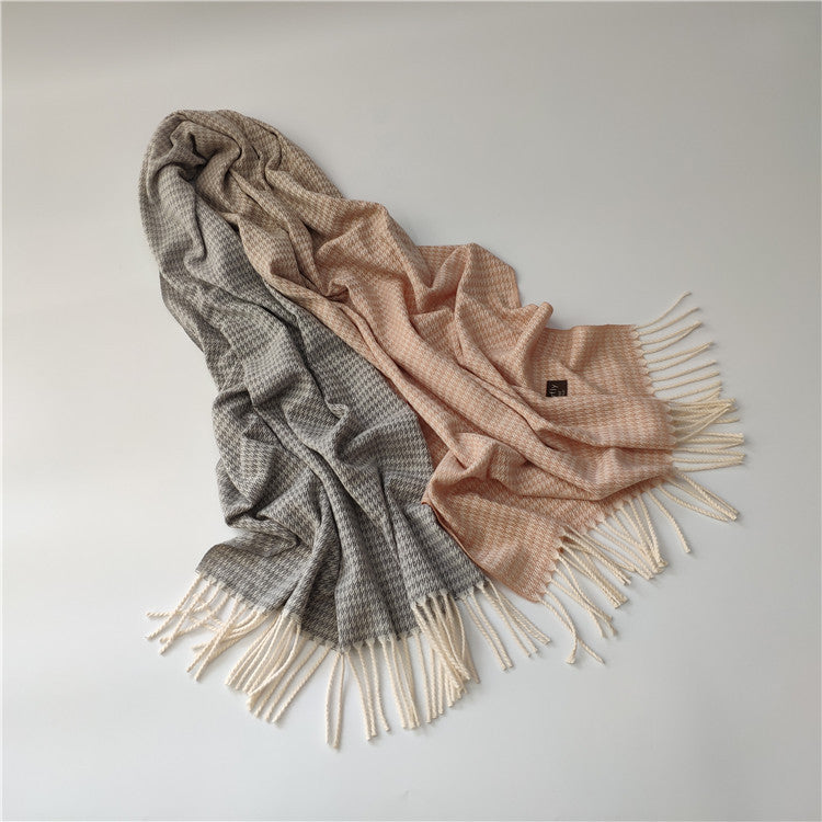 Imitation Cashmere Scarf w/Fringed Ends