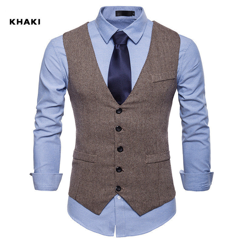 Single-breasted Woolen Vest