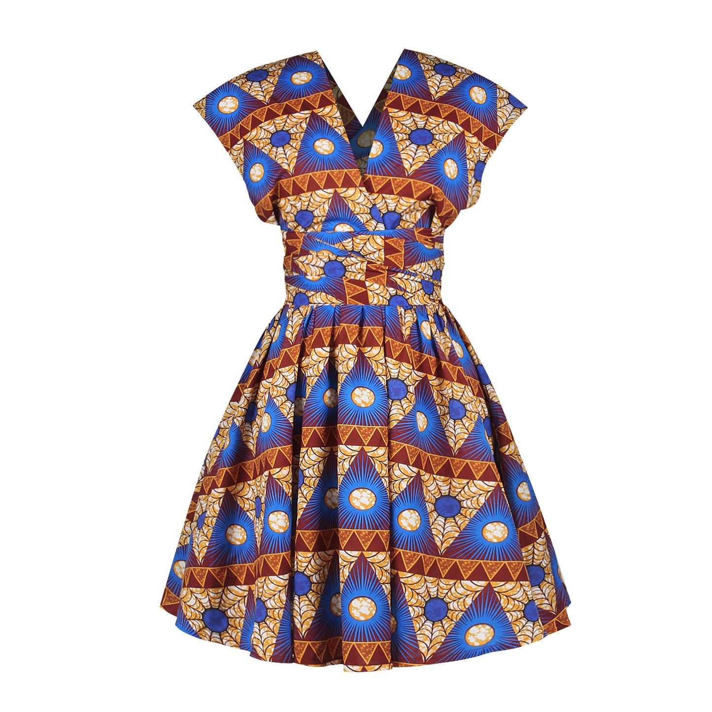 African Print Pleated Dress