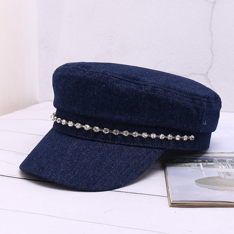 Oxford Cloth Denim Flat Cap