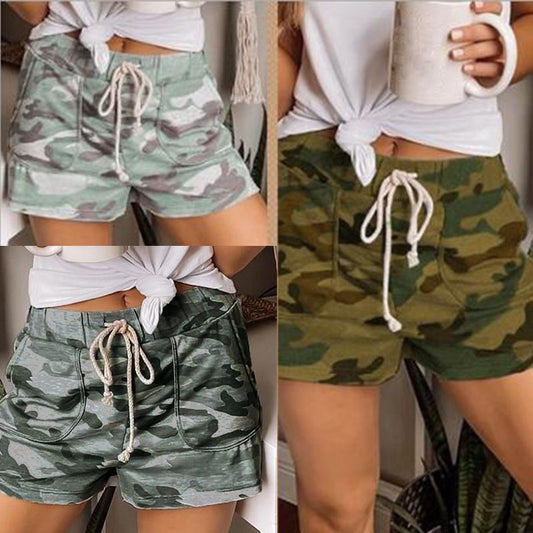 Loose Strap Camo Shorts