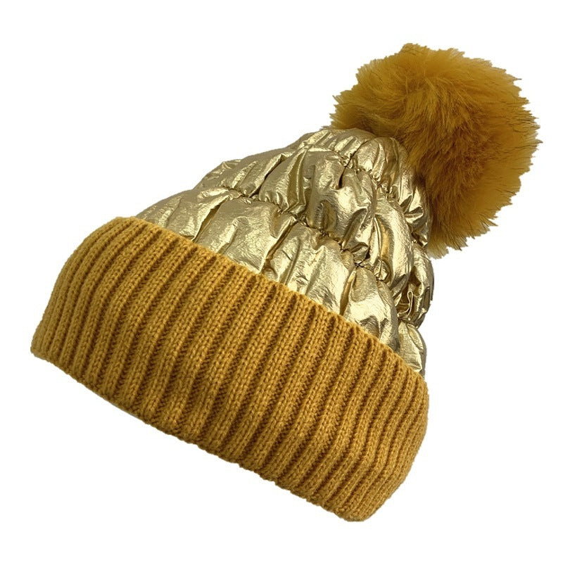 Shine Down Filled Knit Hat w/pom