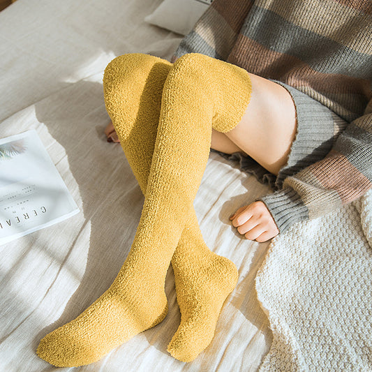 Long Coral Fleece Socks