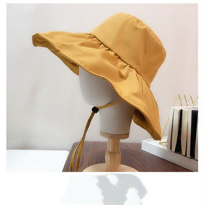 Soft Big Brimmed Draw String Hat