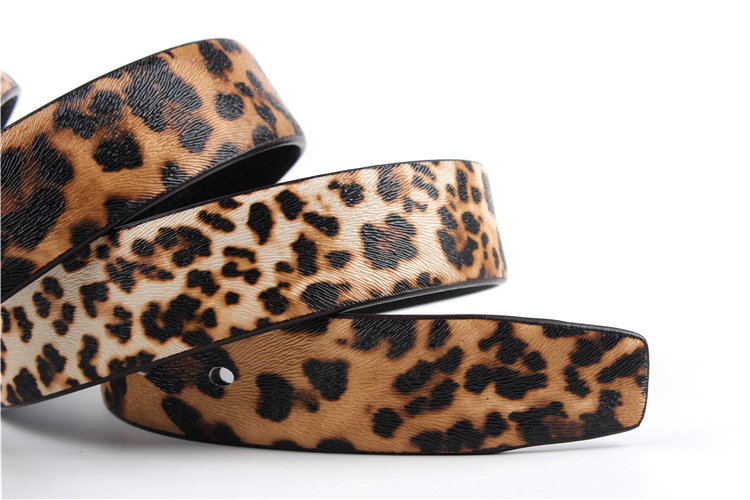 Leopard Print Leather Belt
