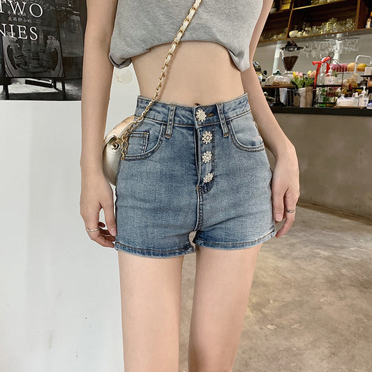 High Waist Denim Shorts (Plus Sizes)