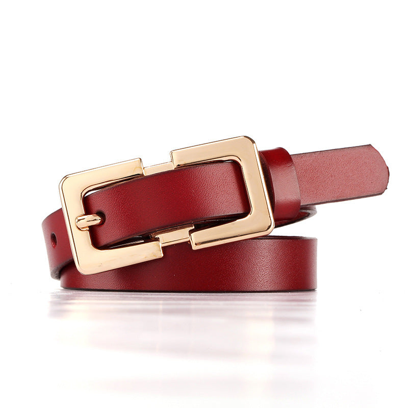 Retro Style Thin Leather Belt