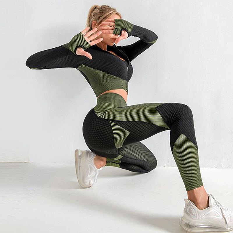 Quick Dry Seamless 3pcs Sport Set/Tracksuit