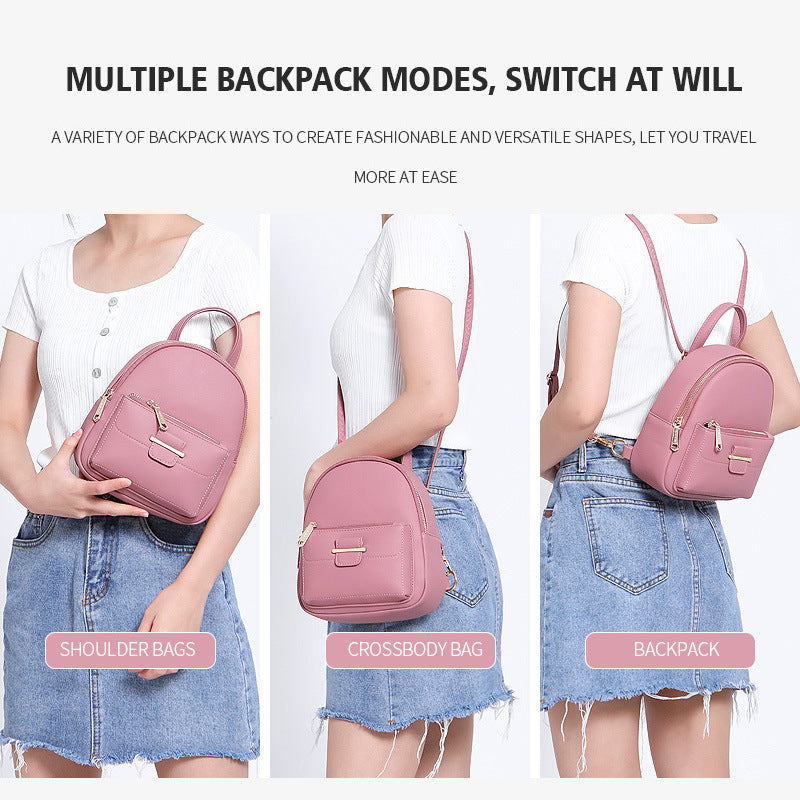 Multifunctional Faux Leather Backpack
