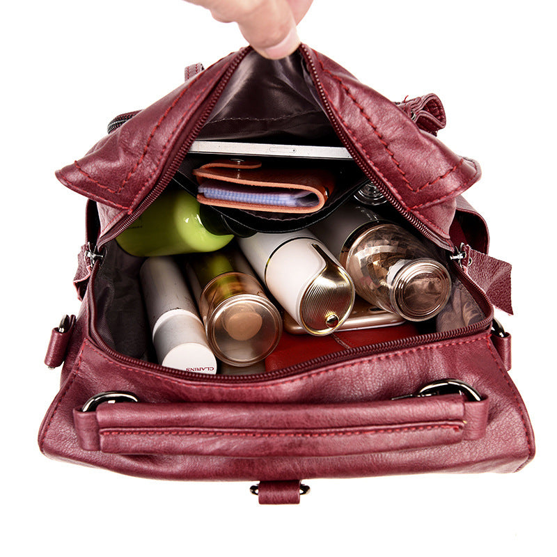 Faux Leather Multi Use Backpack/Handbag