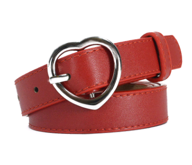 Love Buckle Leather Belt