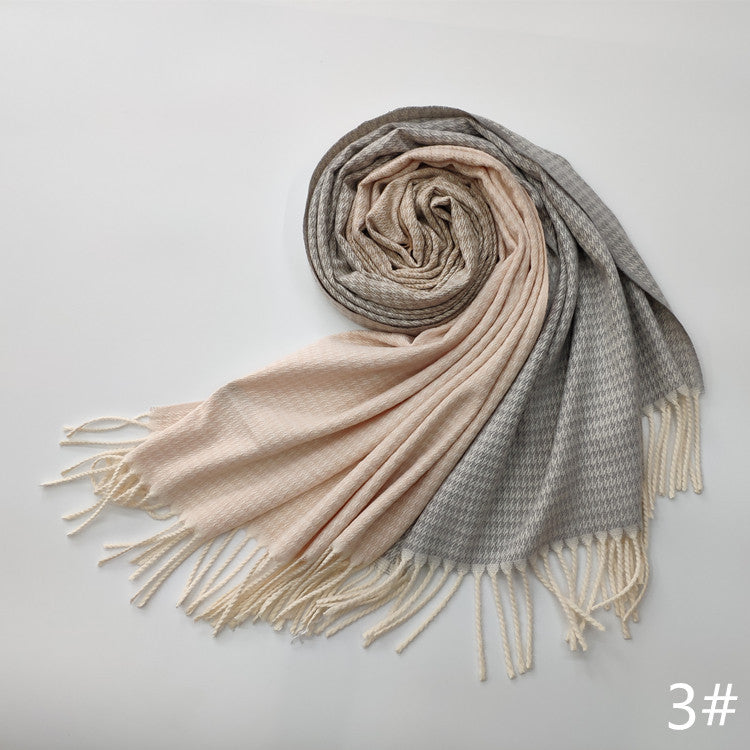 Imitation Cashmere Scarf w/Fringed Ends