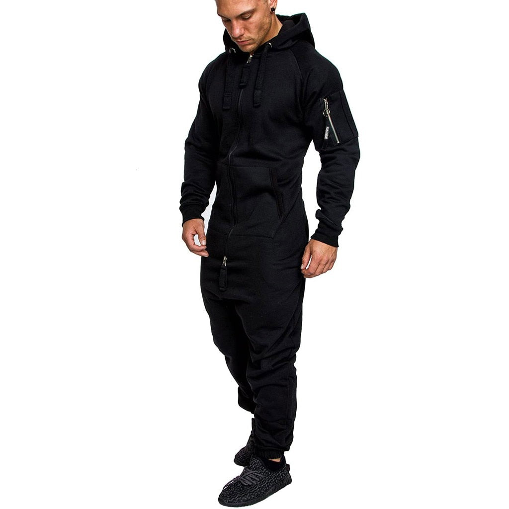 Camouflage Fleece Jumpsuit w/Hood