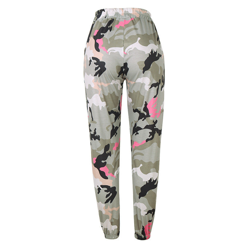 Cotton Tooled Mid-Waist Ladies Camo Pants