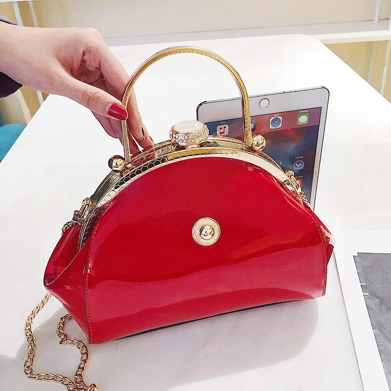 Faux Leather Shiny Handbag