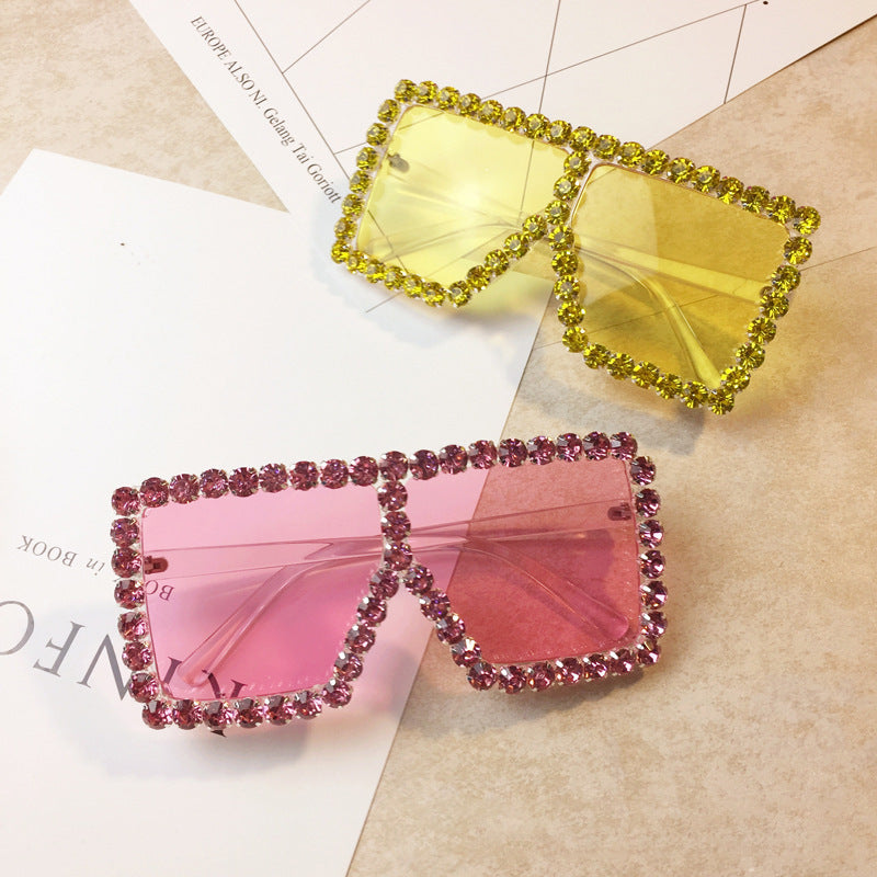 Large Square Bling UV 400 Sunglasses