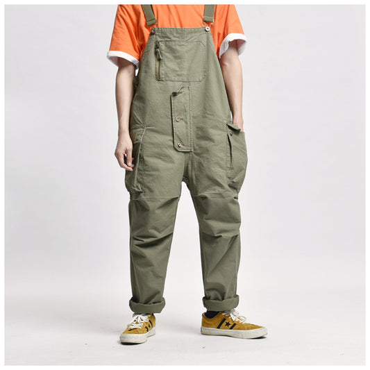 Loose Fitting Wide Leg Overalls