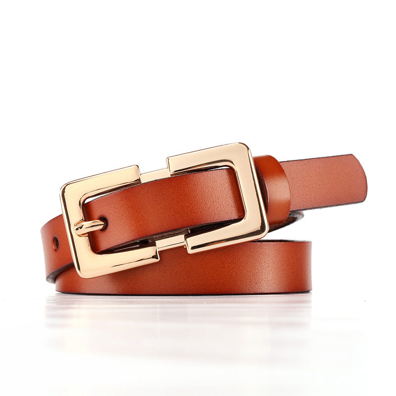 Retro Style Thin Leather Belt