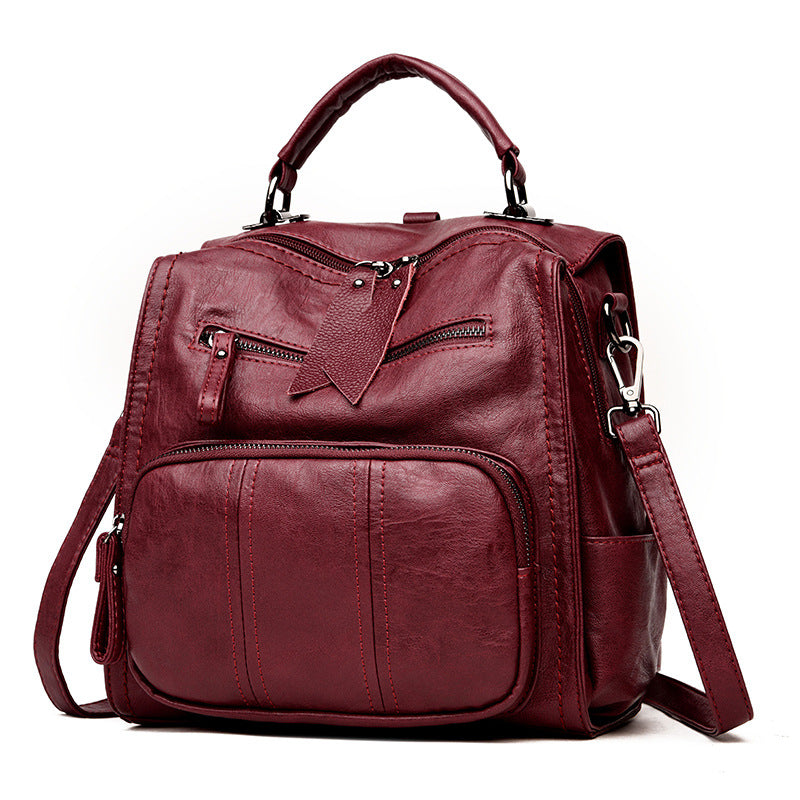 Faux Leather Multi Use Backpack/Handbag