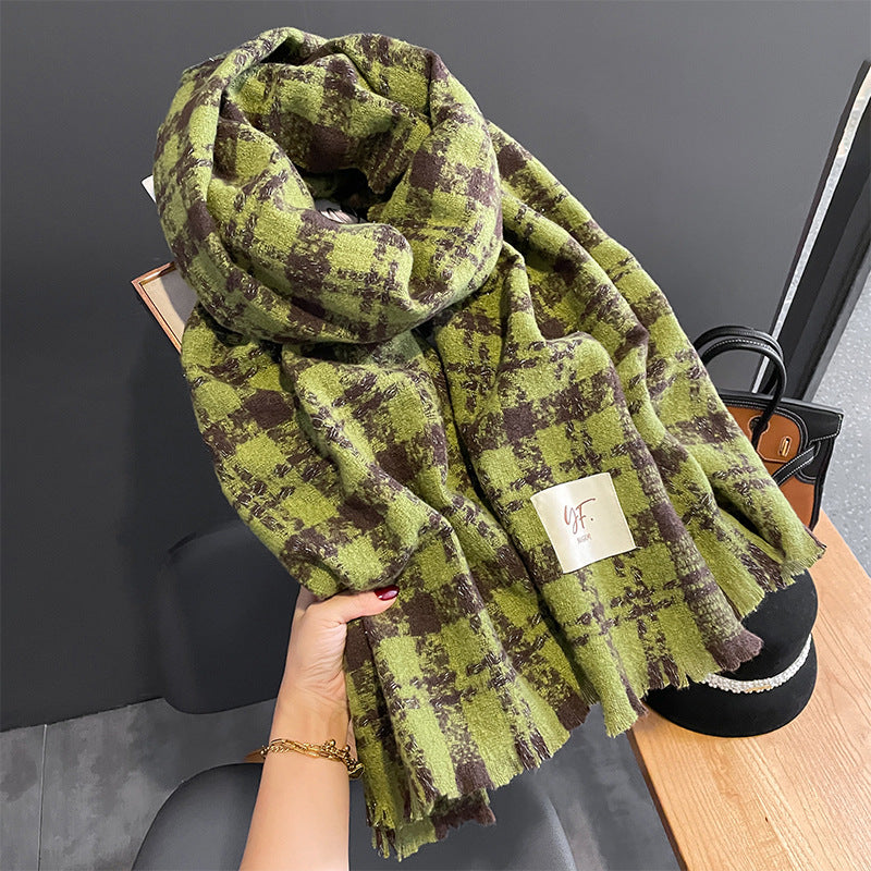 YF Plaid Imitation Cashmere Scarf