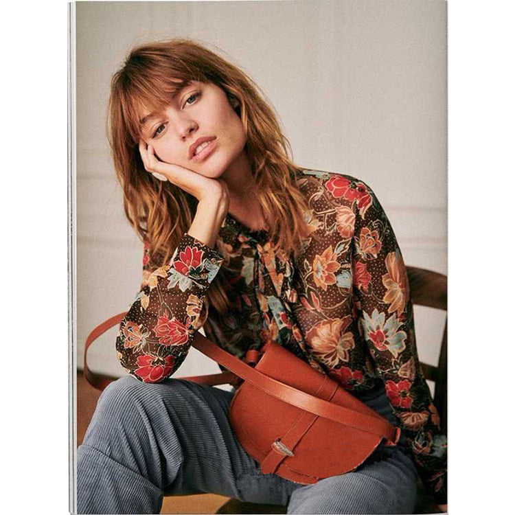 French Retro Romantic Floral Shirt