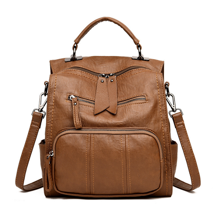 Faux Leather Multi Use Backpack/Handbag