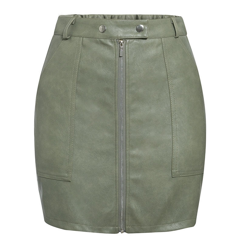 Short Faux Leather Skirt