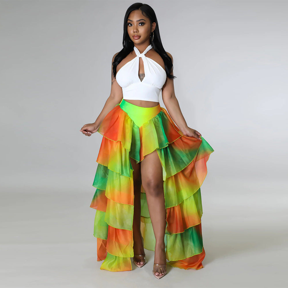 Layer Cake Pleated Half Dress/Cover-up