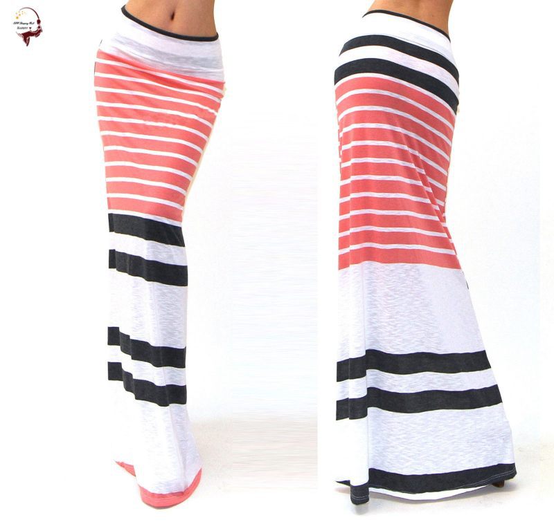 High Waist Long Hip Printed Skirt