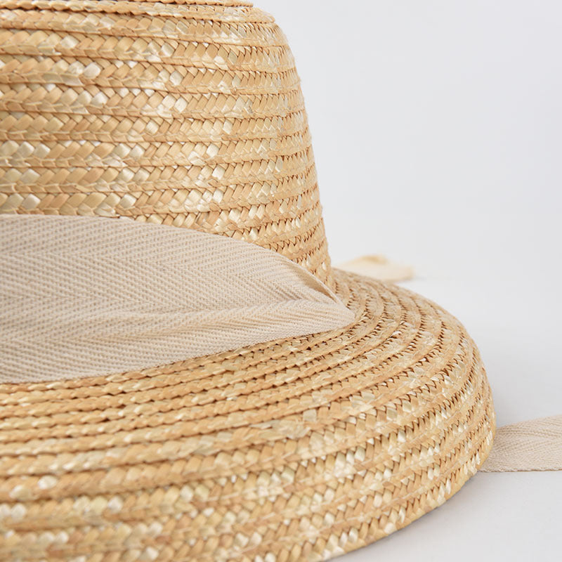 French Strap Straw Lampshade Hat