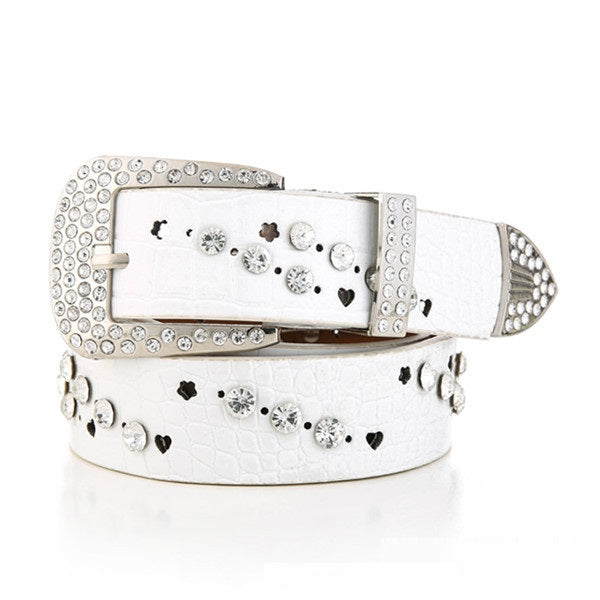 Faux Leather Bling Belt