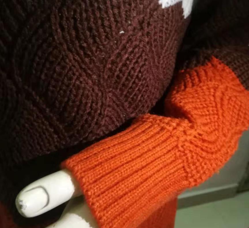 Loose Knit Tri-color Cotton Sweater