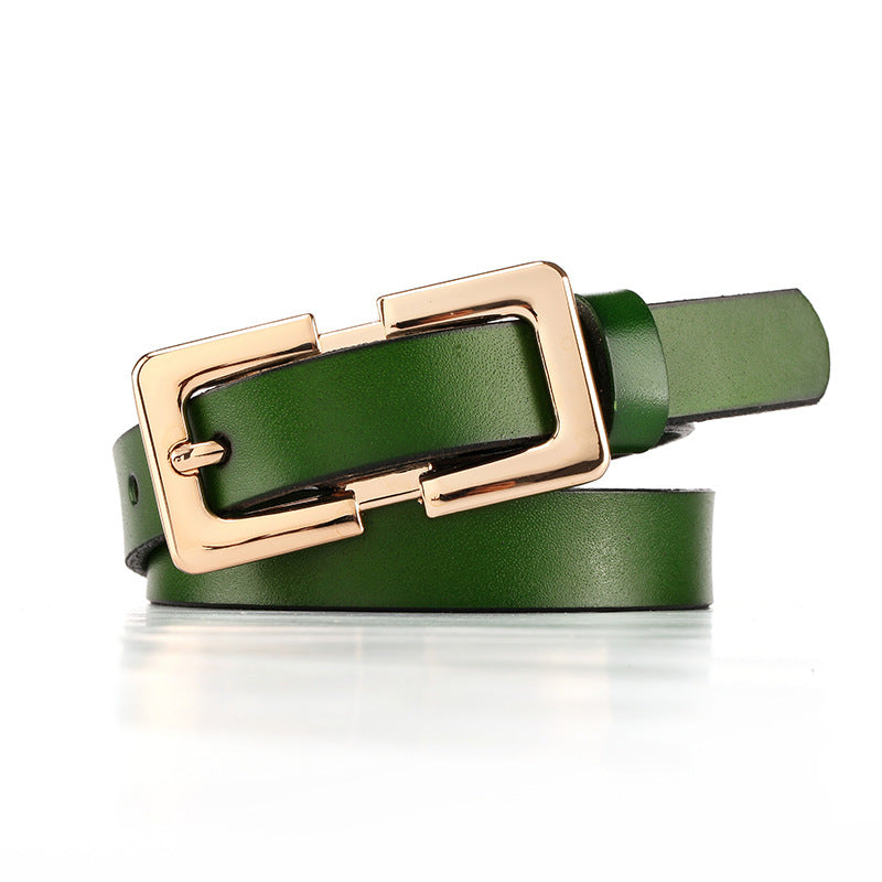 Retro Style Thin Leather Belt
