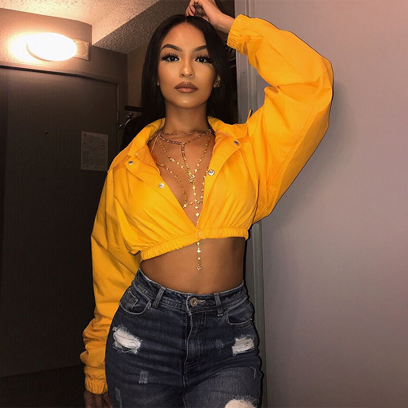 Yellow Cardi-Crop Jacket
