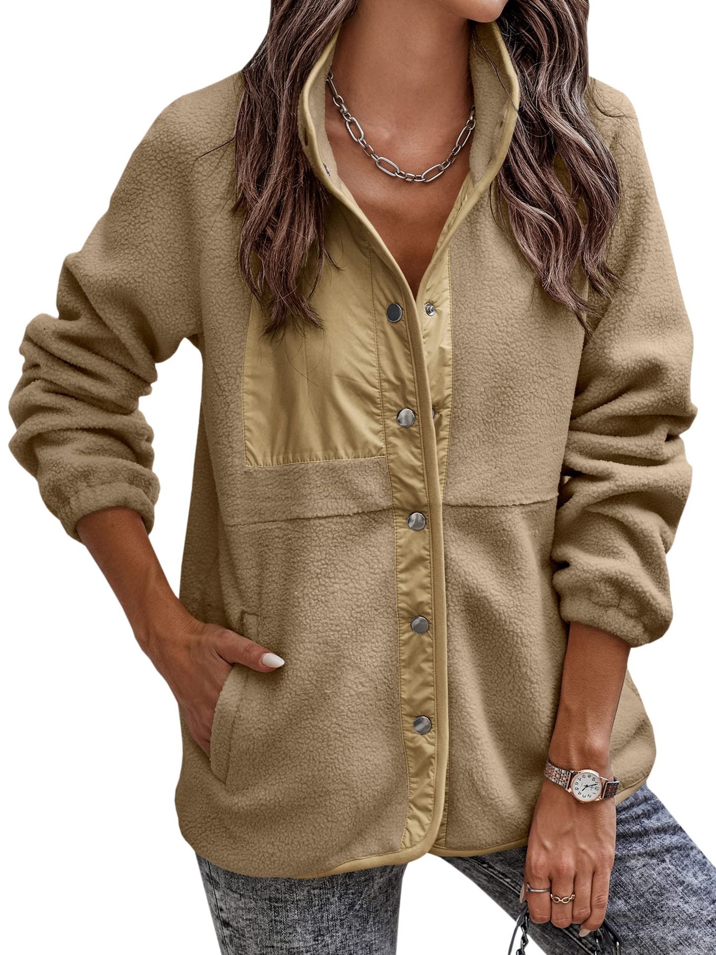 Button Up Polar Fleece Thermal Jacket