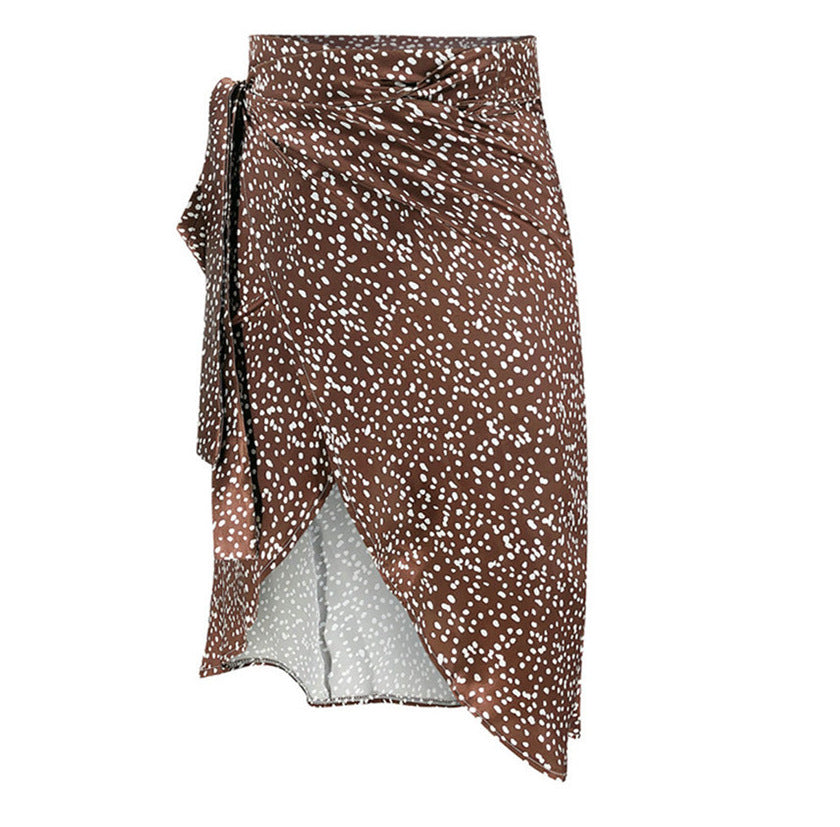 High Waist Lotus Leaf Wrap Skirt