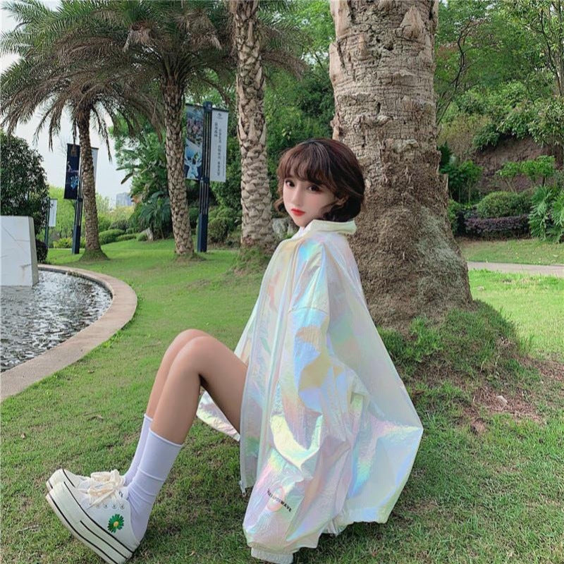 Loose Fitting Shiny Laser Jacket