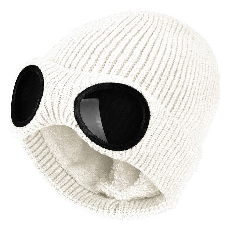 Knitted Wool Hat w/Built in Glasses