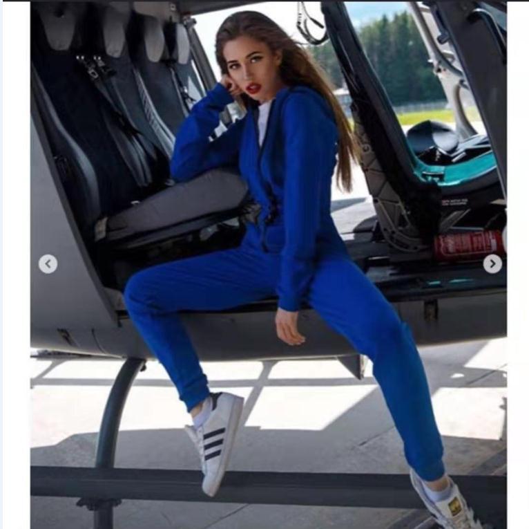 Long Sleeve Hooded Zip & Tie Fleece Pants Suit